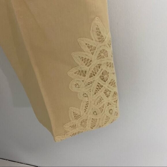 Lauren Jeans Lauren Ralph Lauren Women’s Vintage Tan Jeans Lace Details - Picture 2 of 5